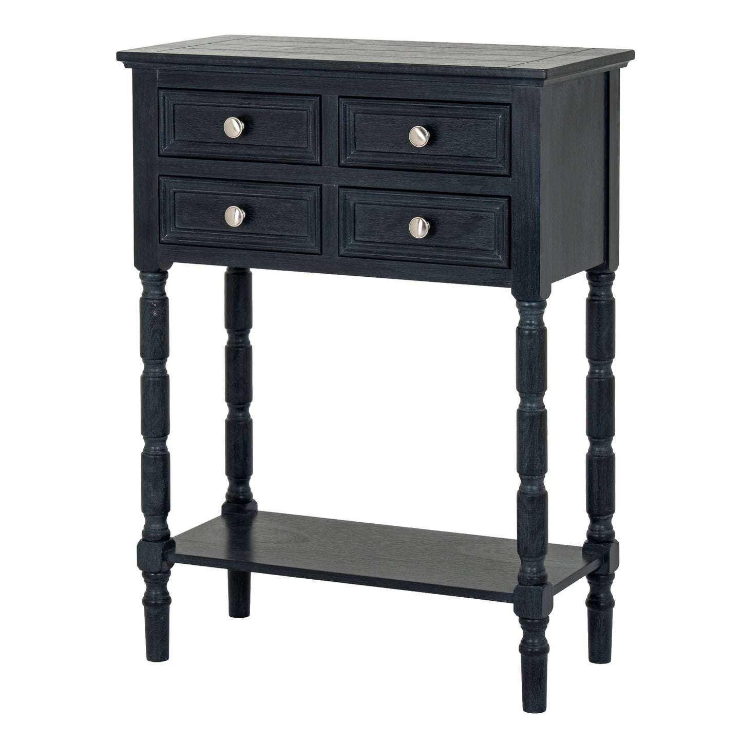 Luxury Contour 4 Drawer Black Wood Sideboards