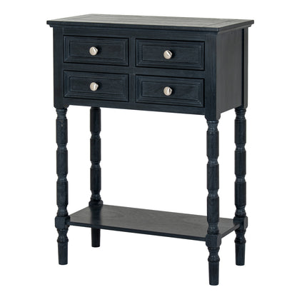 Luxury Contour 4 Drawer Black Wood Sideboards