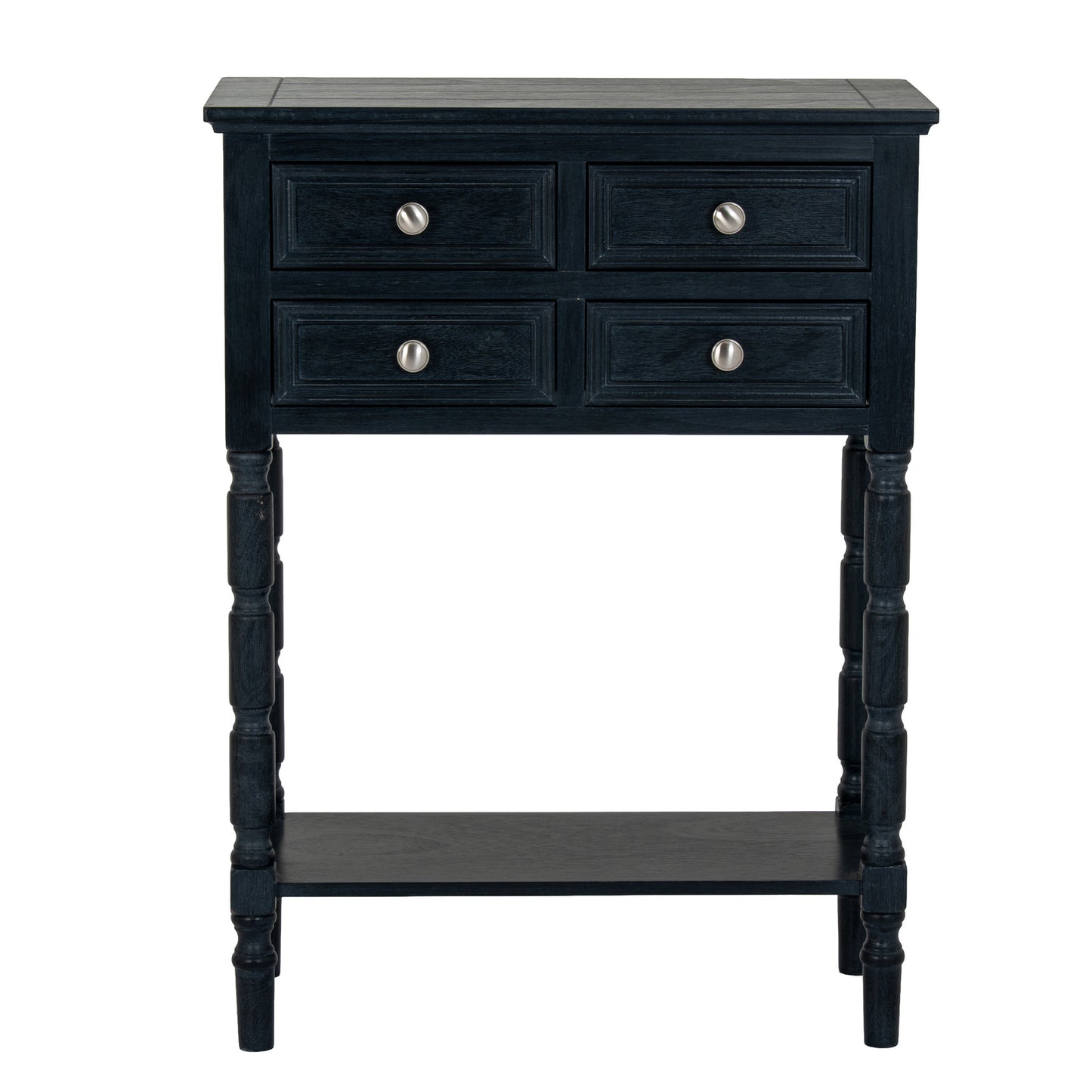 Luxury Contour 4 Drawer Black Wood Sideboards