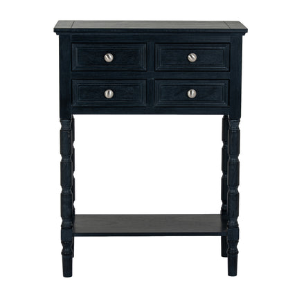 Luxury Contour 4 Drawer Black Wood Sideboards