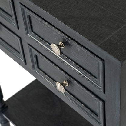 Luxury Contour 4 Drawer Black Wood Sideboards