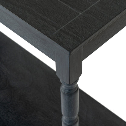 Luxury Contour Black Wood Console Table