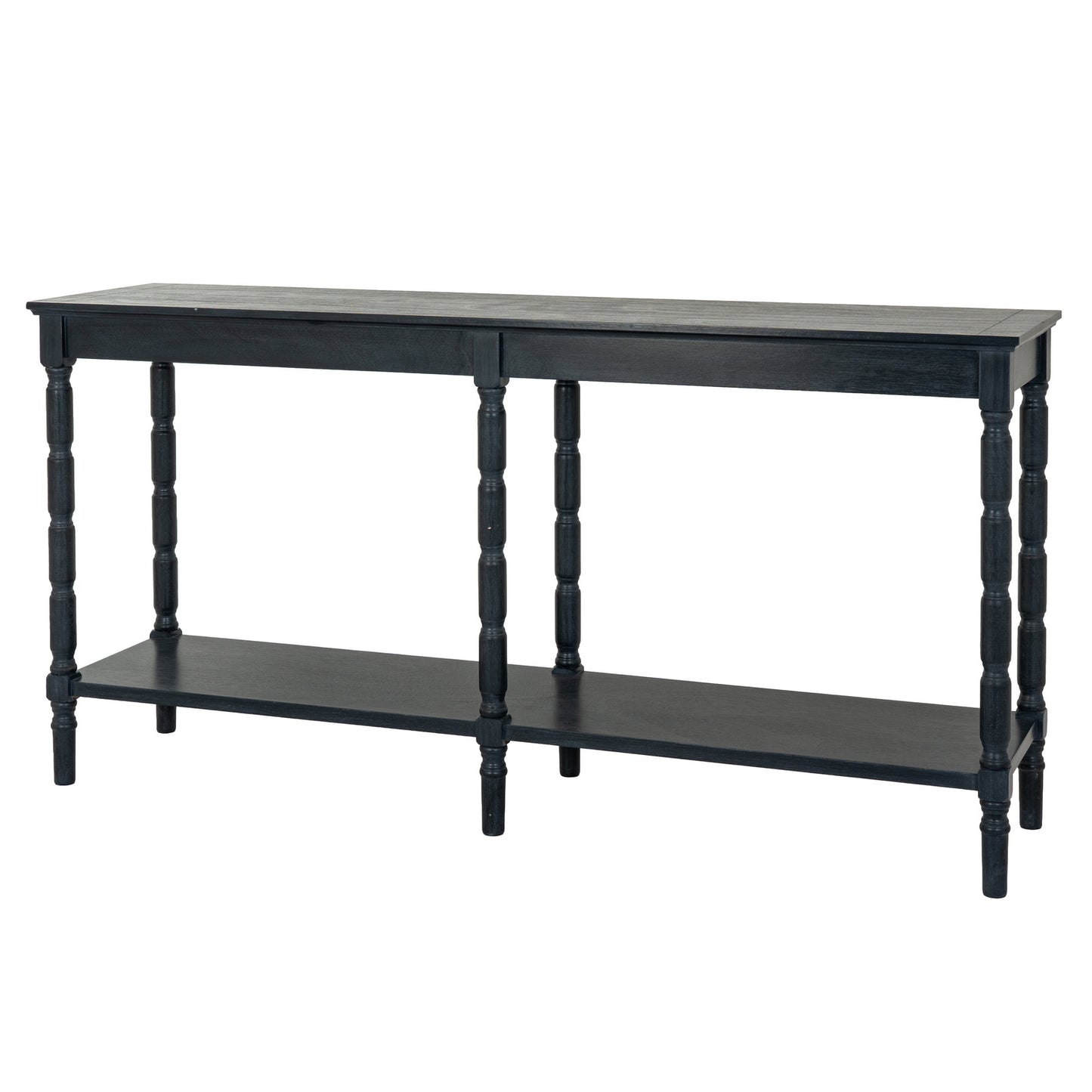 Luxury Contour Black Wood Large Console Table