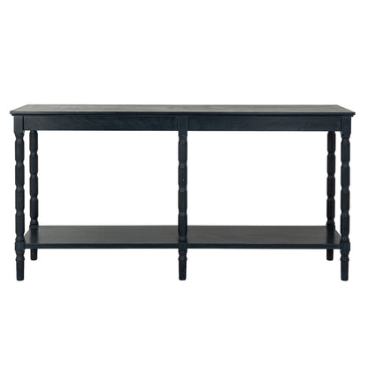 Luxury Contour Black Wood Large Console Table
