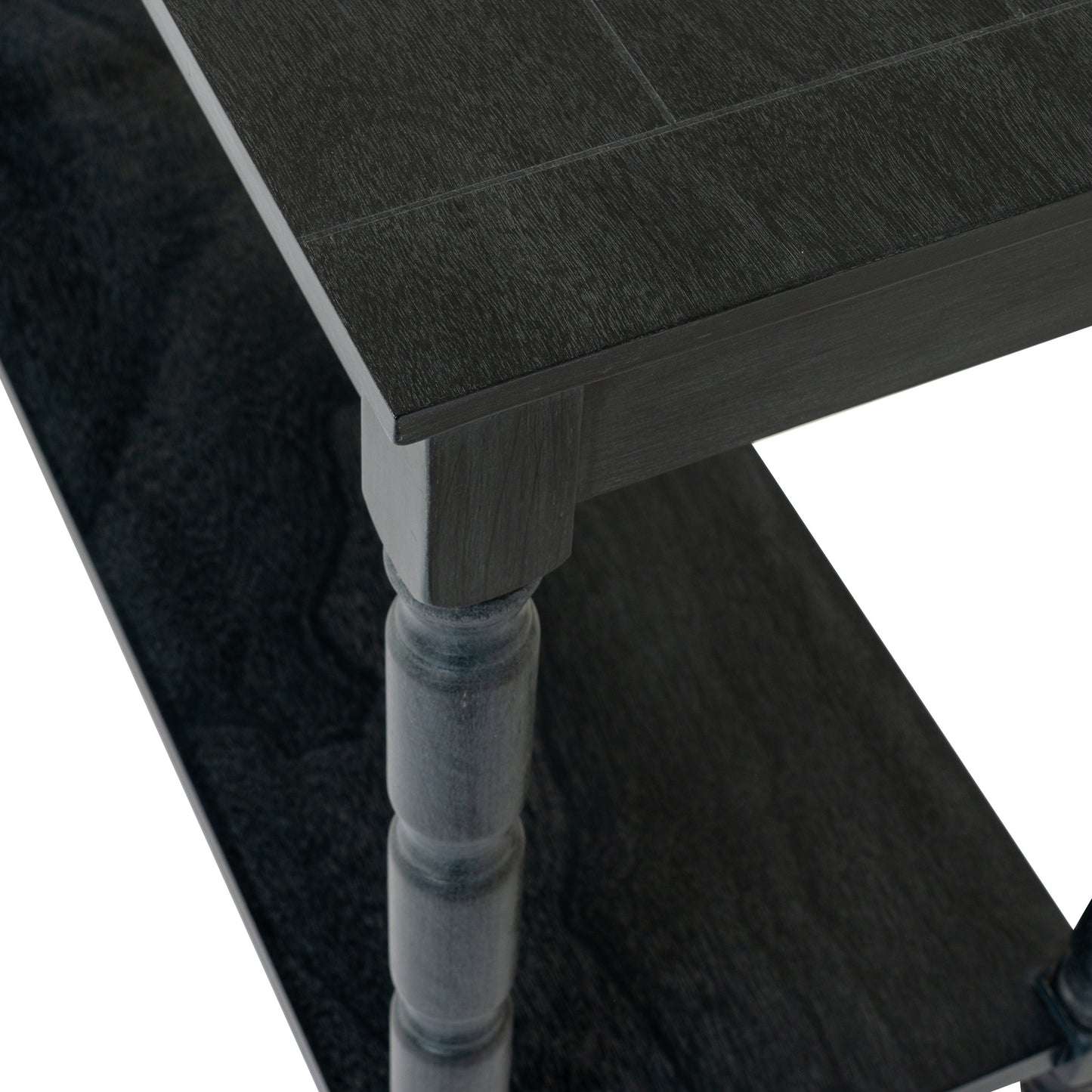 Luxury Contour Black Wood Large Console Table