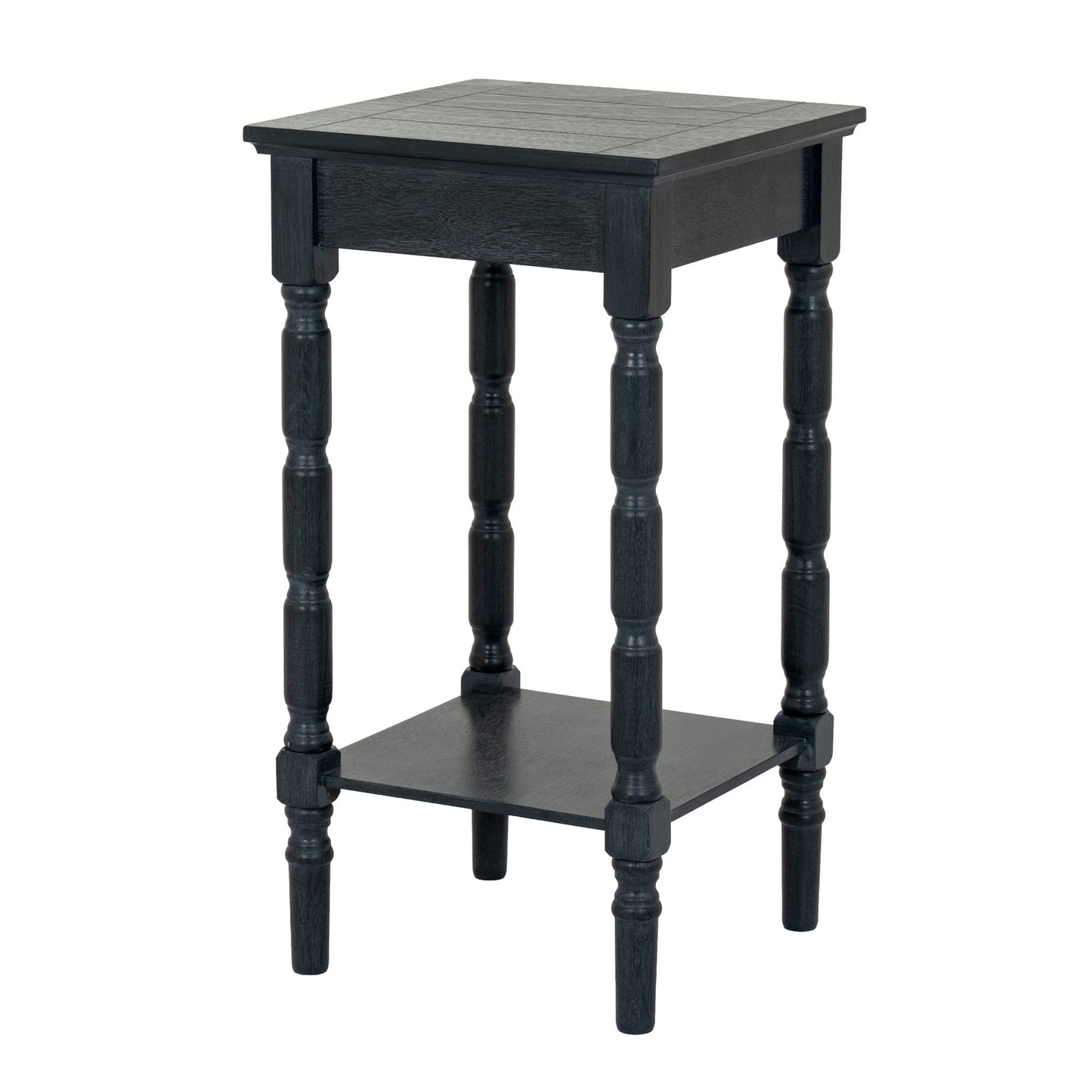 Luxury Contour Black Wood Side Lamp Table