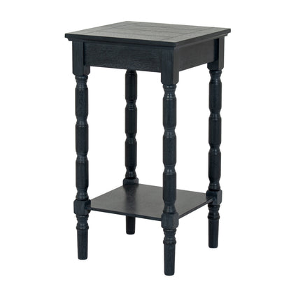 Luxury Contour Black Wood Side Lamp Table