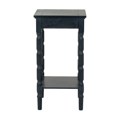 Luxury Contour Black Wood Side Lamp Table