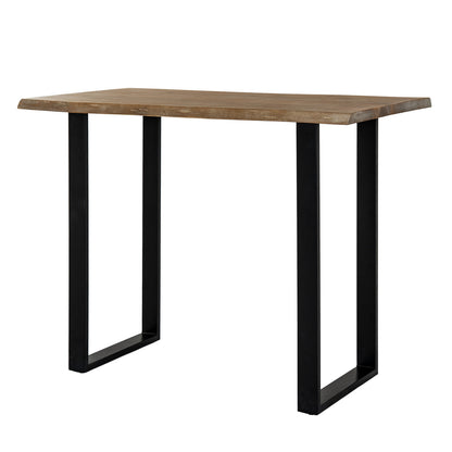 Luxury Live Edge Acacia Bar Table In Black Metal Base