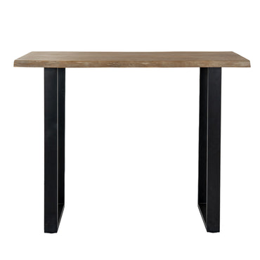 Luxury Live Edge Acacia Bar Table In Black Metal Base