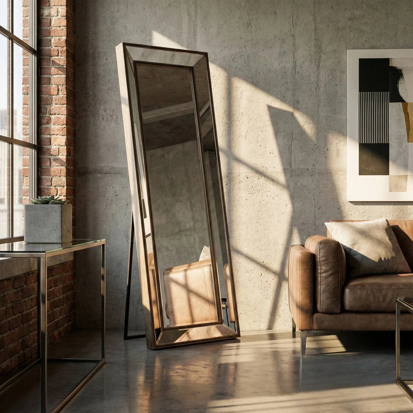 Luxury Lumi 180cm Antique Gold Large Full Length Mirror With Distressed Glass