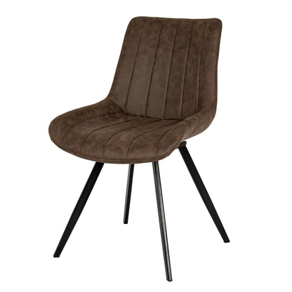 Luxury Malmo Coffee Dark Brown Fabric Swivel Dining Chair