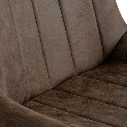 Luxury Malmo Coffee Dark Brown Fabric Swivel Dining Chair