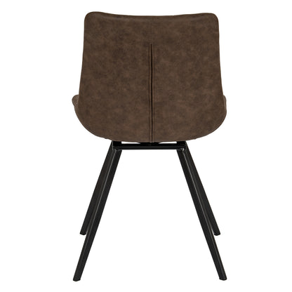 Luxury Malmo Coffee Dark Brown Fabric Swivel Dining Chair