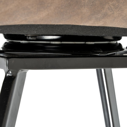 Luxury Malmo Coffee Dark Brown Fabric Swivel Dining Chair