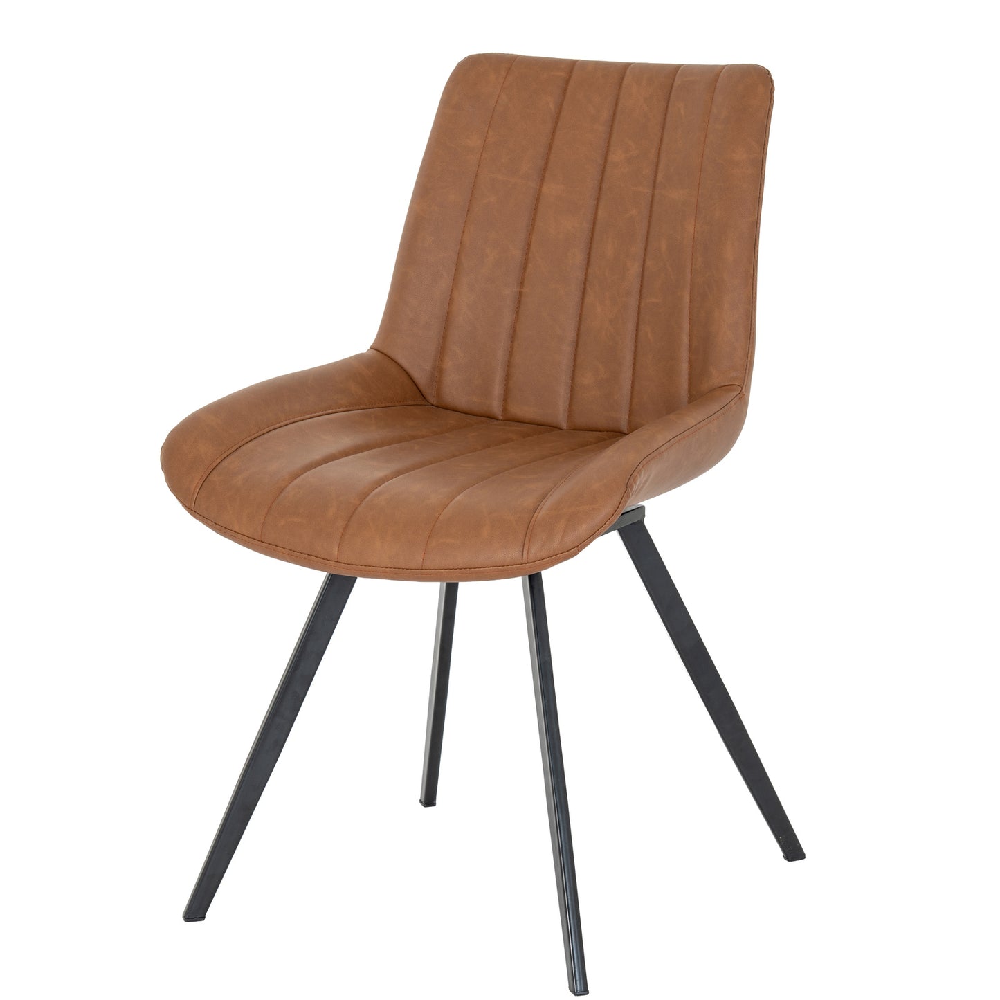 Luxury Malmo Tan Swivel Dining Chair In Brown Fabric
