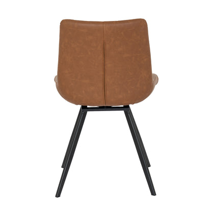 Luxury Malmo Tan Swivel Dining Chair In Brown Fabric