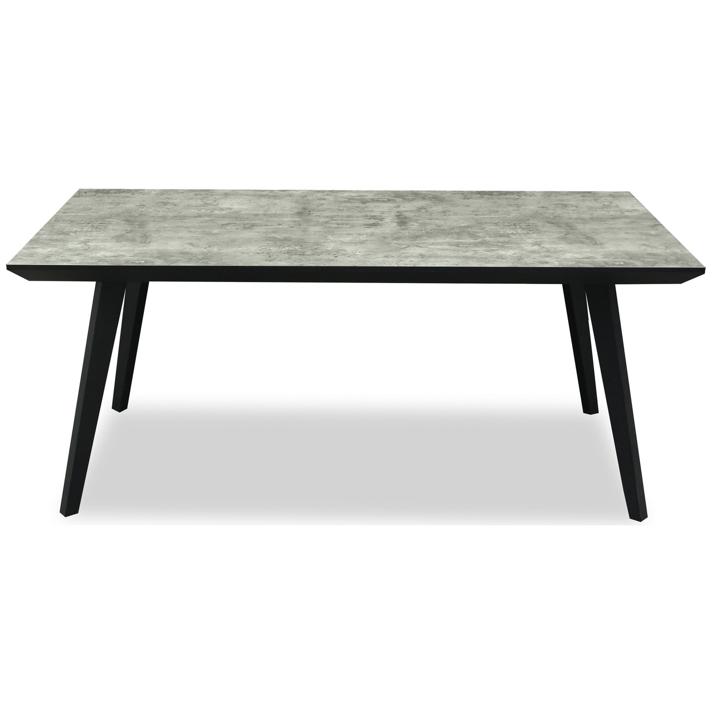 Luxury Nivara Rectangular Grey Top Black Metal Leg Dining Table