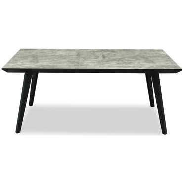Luxury Nivara Rectangular Grey Top Black Metal Leg Dining Table