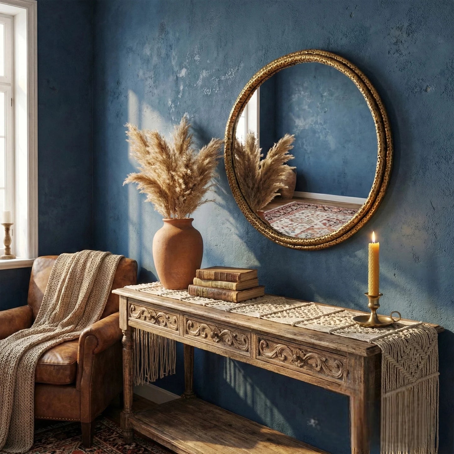 Luxury Orel 64cm x 60cm Small Dimpled Texture Organic Gold Wall Mirror