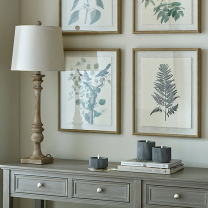 Luxury Pallido Candlestick Table Lamp In Brown Resin With Linen Shade