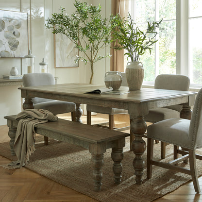 Luxury Rutland Brown Wood Rectangular Dining Bench