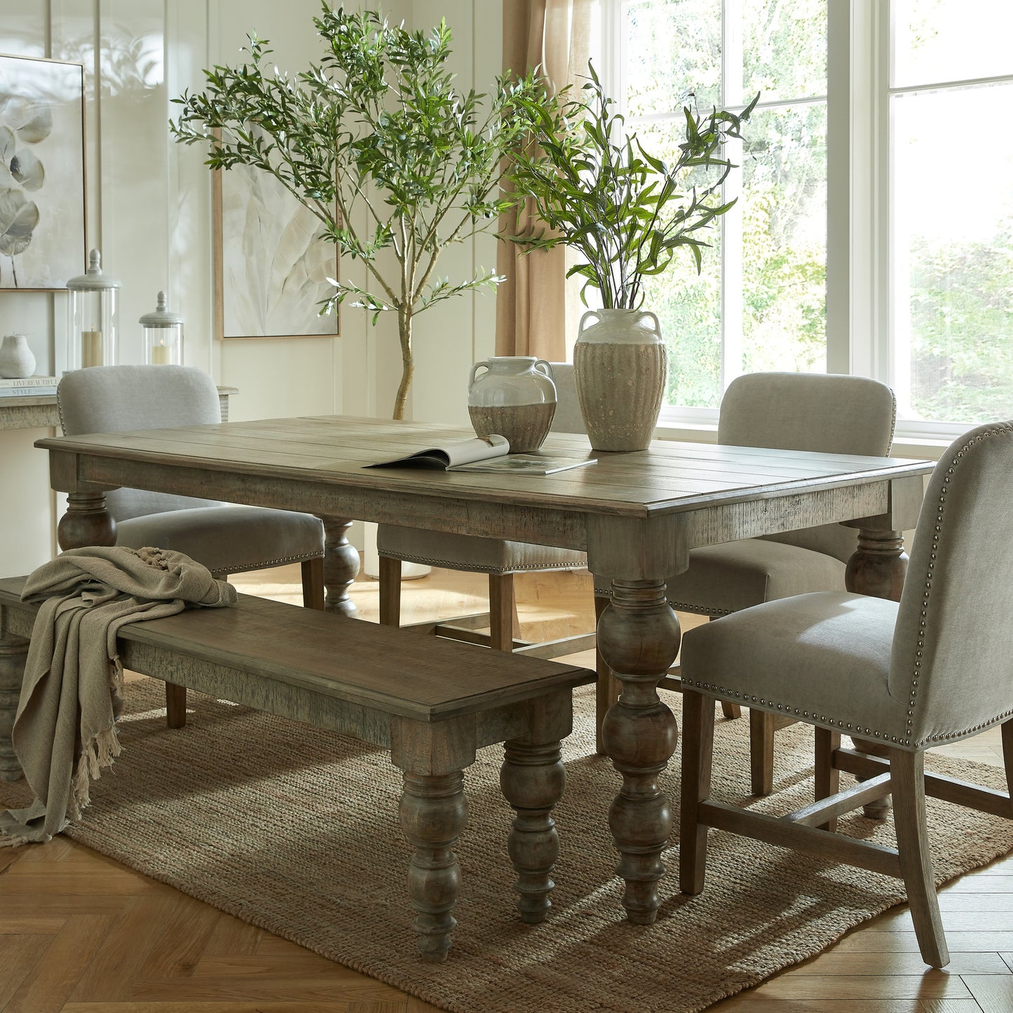Luxury Rutland Brown Wood Rectangular Dining table