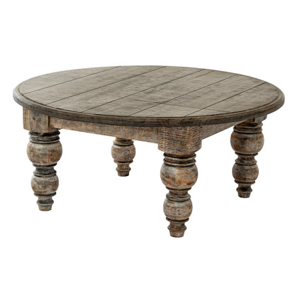 Luxury Rutland Brown Wood Round Coffee Table