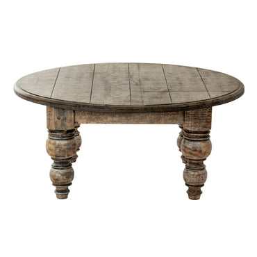 Luxury Rutland Brown Wood Round Coffee Table