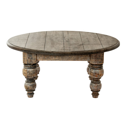 Luxury Rutland Brown Wood Round Coffee Table