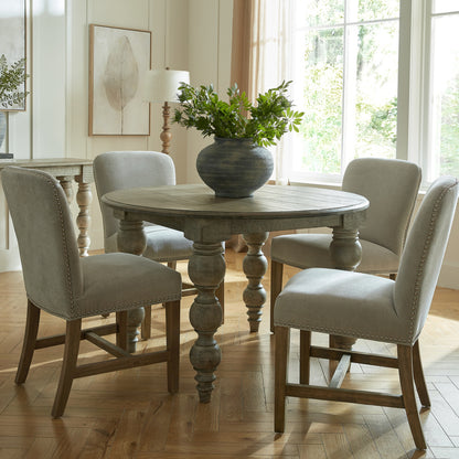 Luxury Rutland Brown Wood Round Dining Table