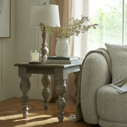 Luxury Rutland Brown Wood Side Lamp Table