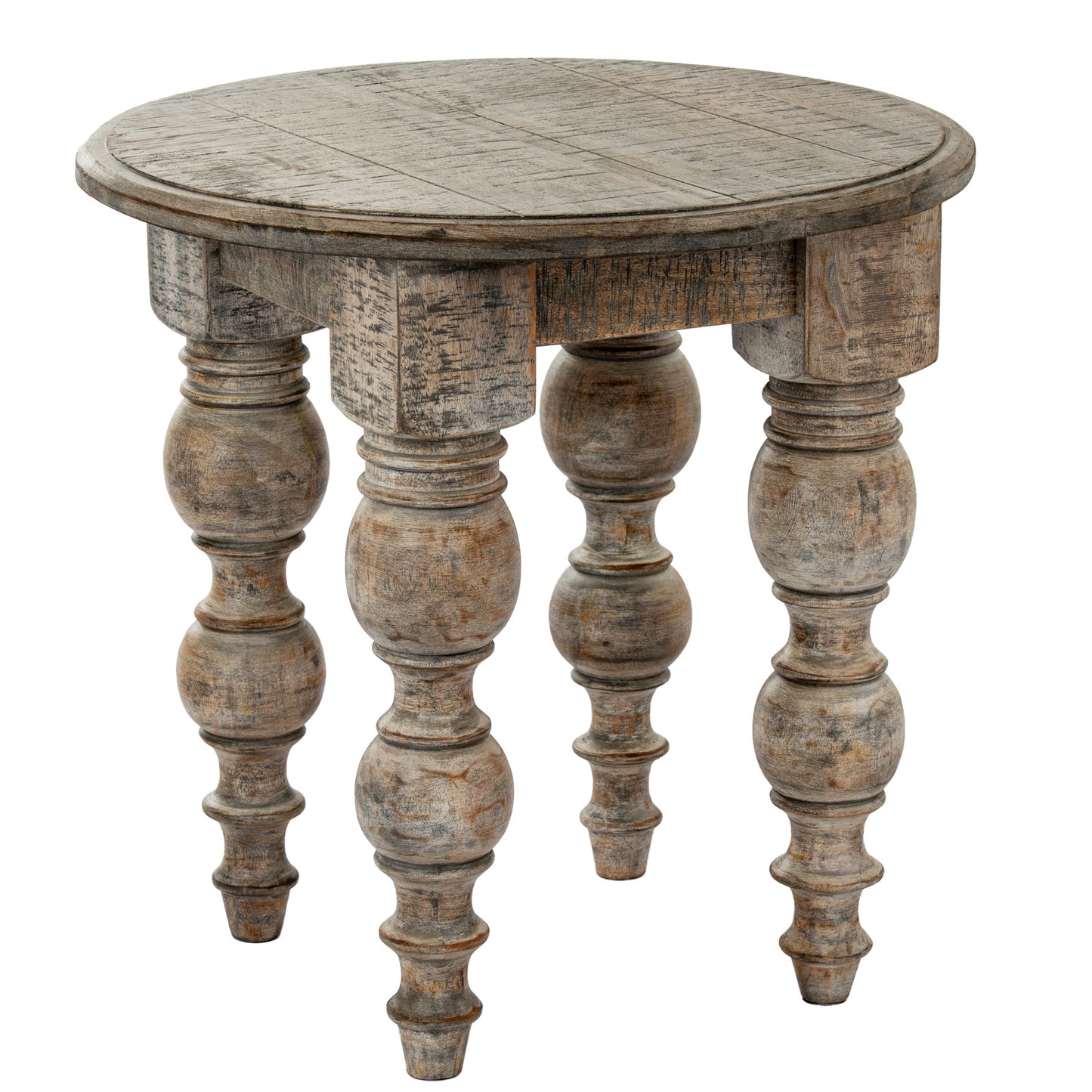 Luxury Rutland Brown wood Round Side Lamp Table