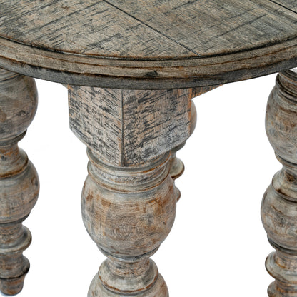 Luxury Rutland Brown wood Round Side Lamp Table
