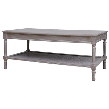Luxury Serene Rattan Grey Wood Large Console Table