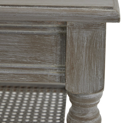 Luxury Serene Rattan Grey Wood Large Console Table