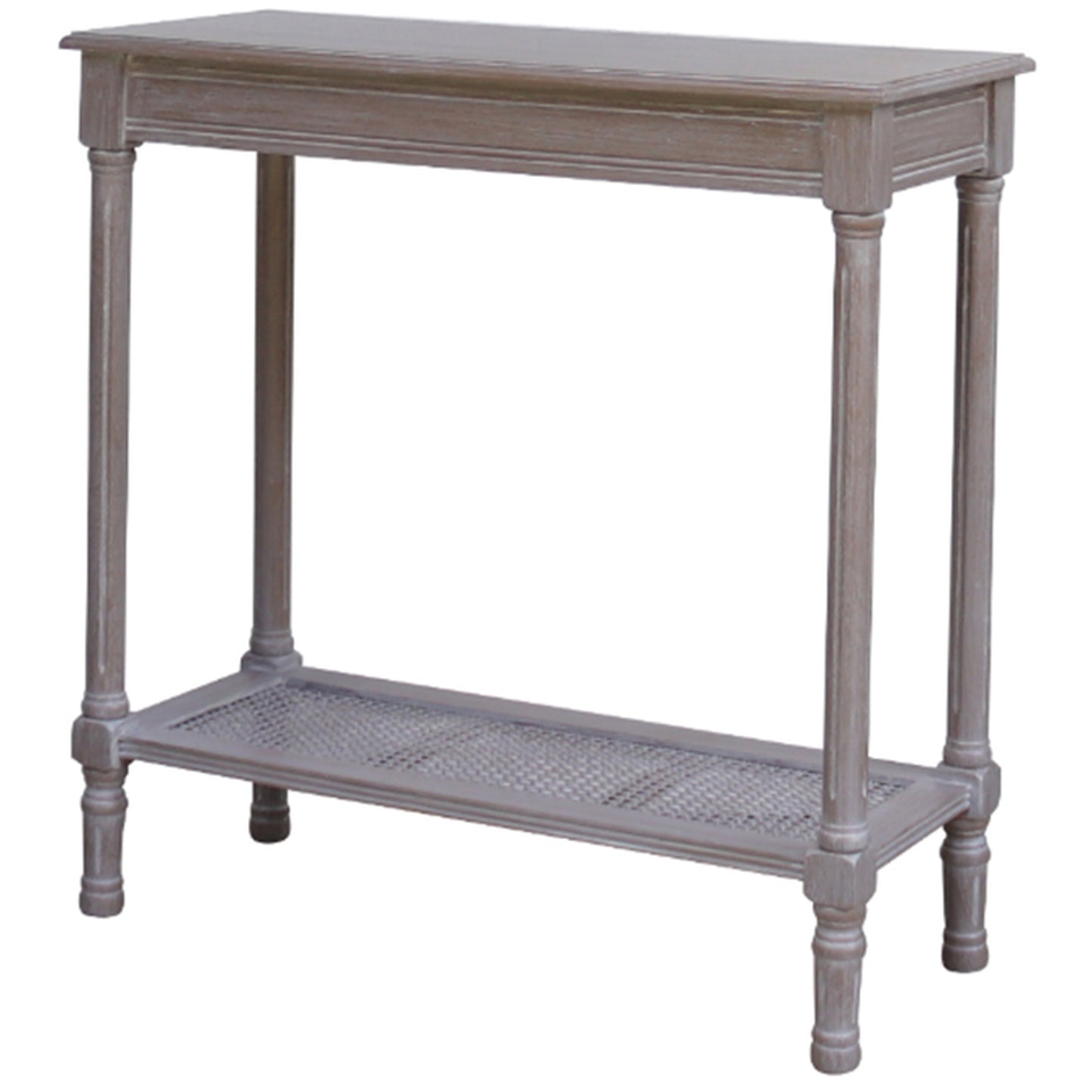 Luxury Serene Rattan Grey Wood Console Table