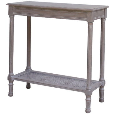 Luxury Serene Rattan Grey Wood Console Table