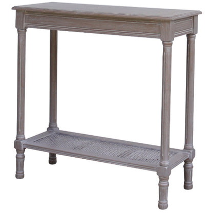 Luxury Serene Rattan Grey Wood Console Table