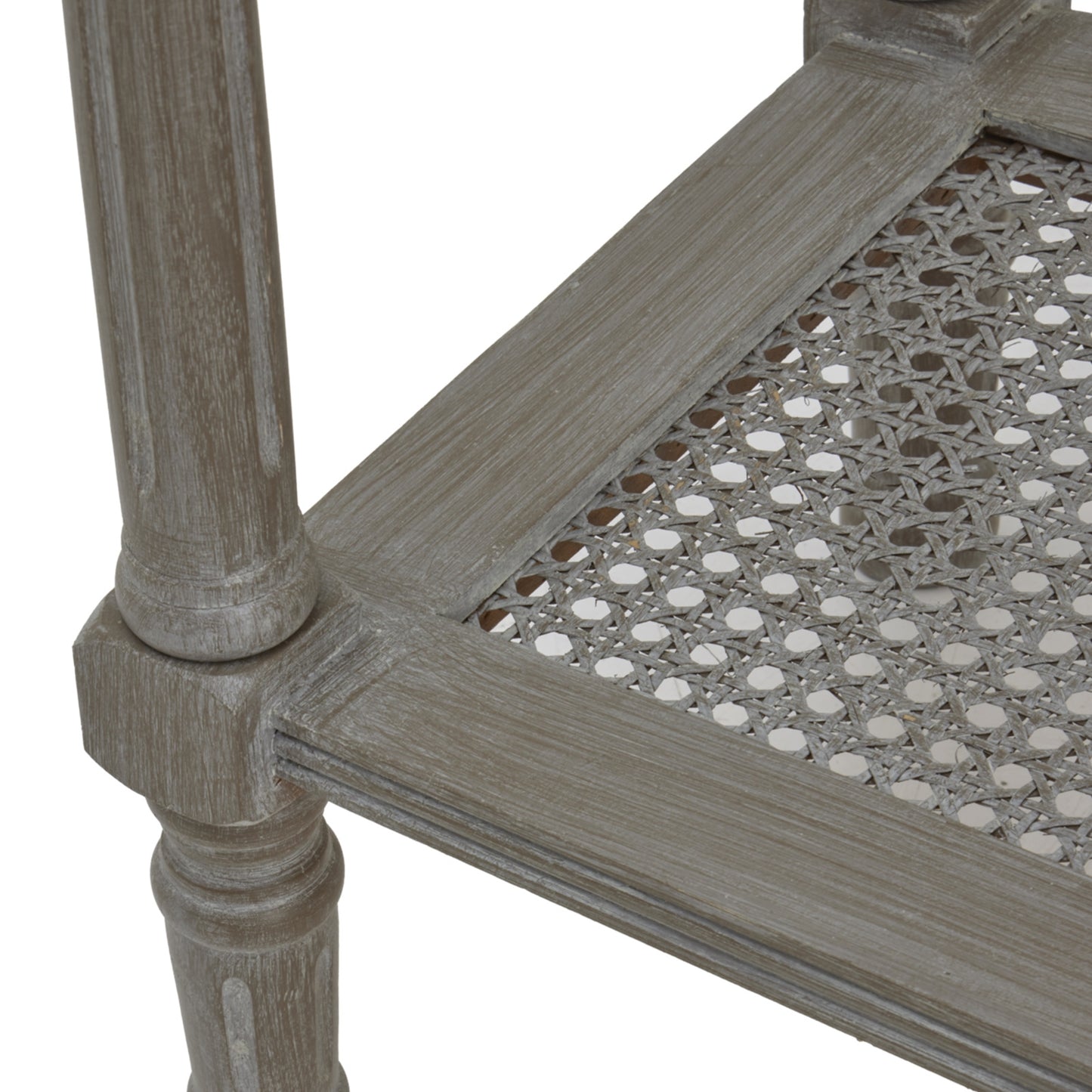 Luxury Serene Rattan Grey Wood Console Table