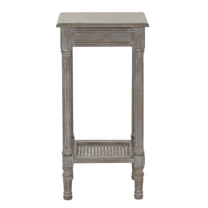Luxury Serene Rattan Small Grey Wood Side Lamp Table