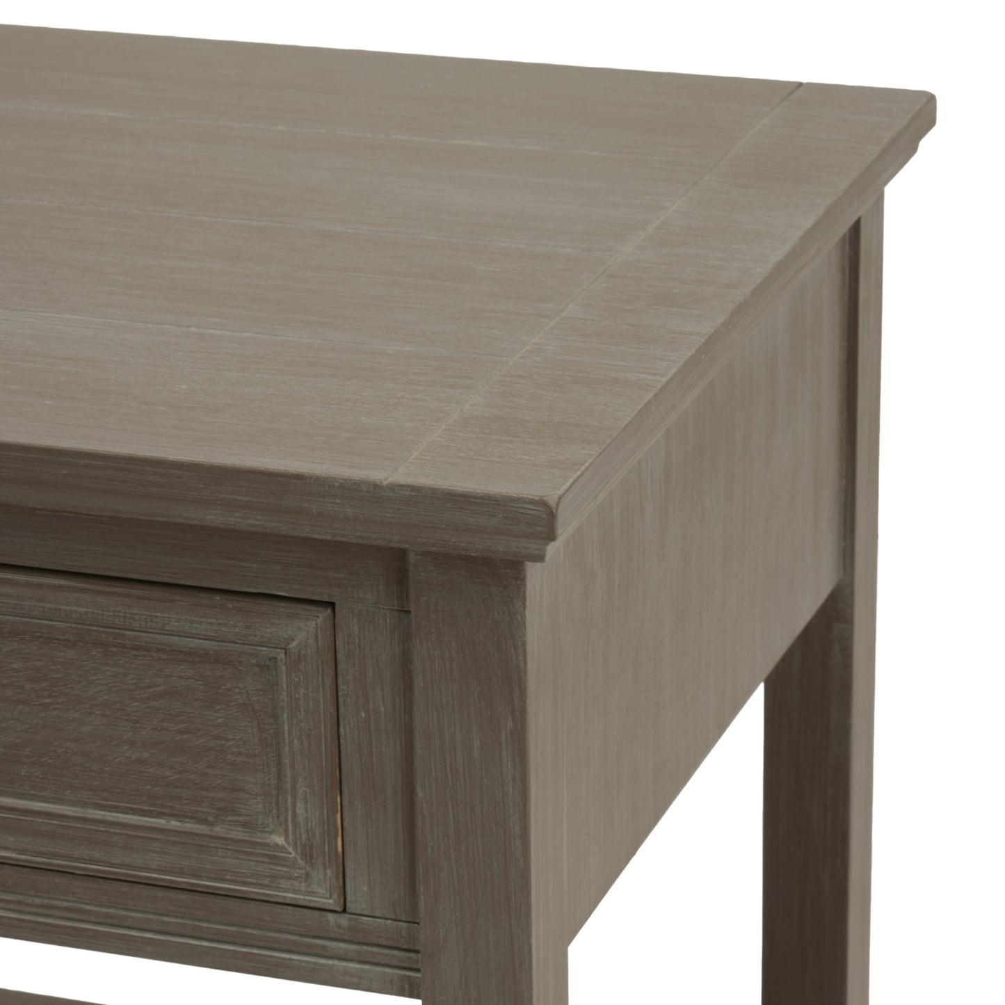 Luxury Serene One Drawer Grey Wood Side Lamp Table