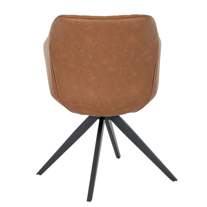 Luxury Uppsala Tan Dining Chair In Brown Fabric