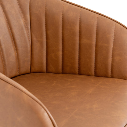 Luxury Uppsala Tan Dining Chair In Brown Fabric
