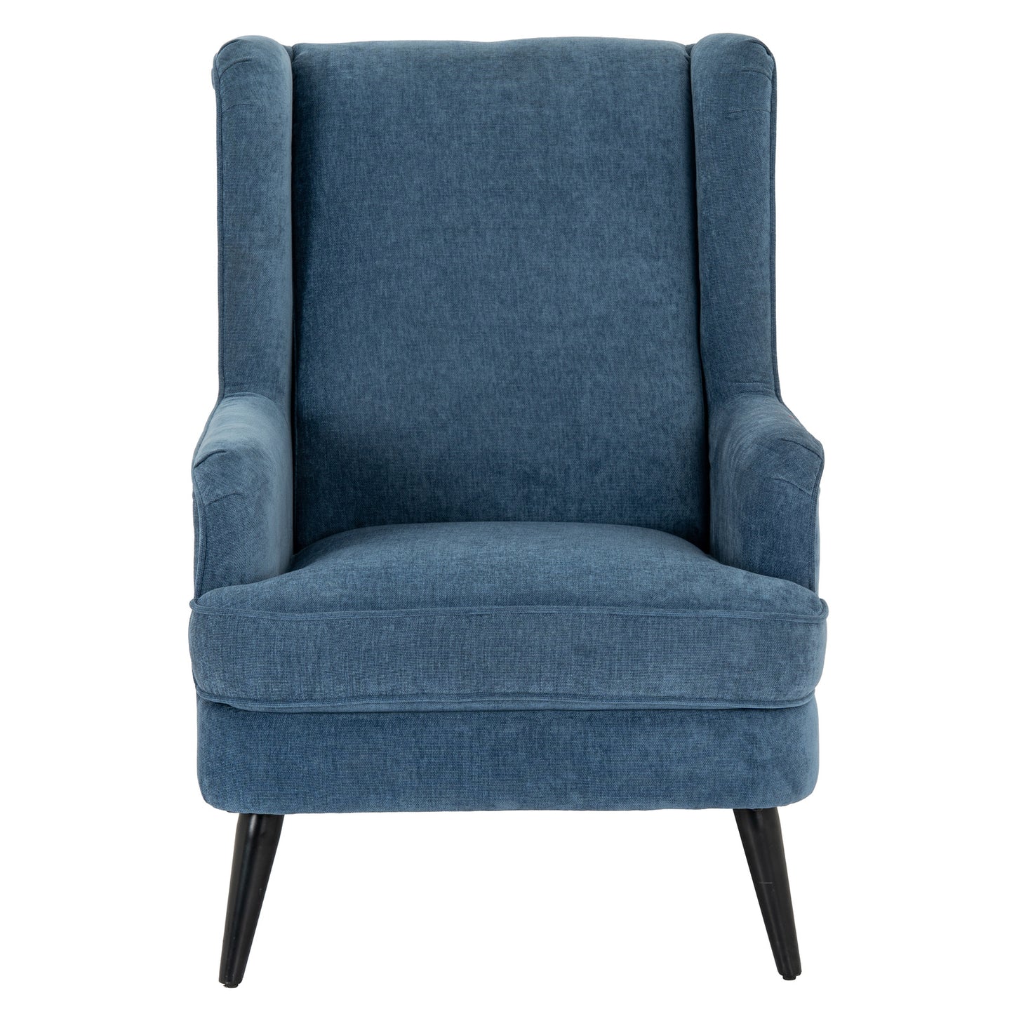 Luxury Vellis Wingback Armchair In Blue Fabric