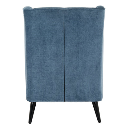 Luxury Vellis Wingback Armchair In Blue Fabric