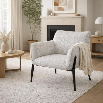 Luxury Zephra Armchair In White Fabric