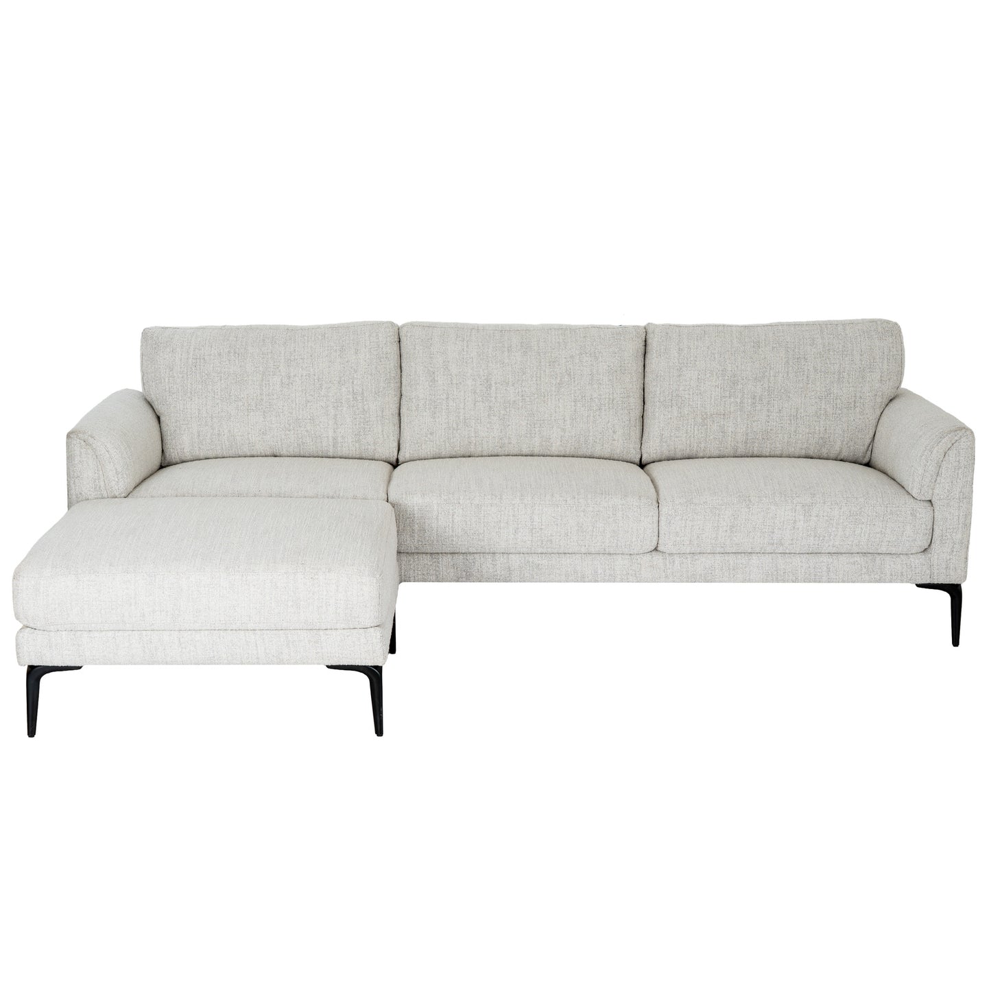 Luxury Zephra Three Seater Sofa With Footstool In White Fabric