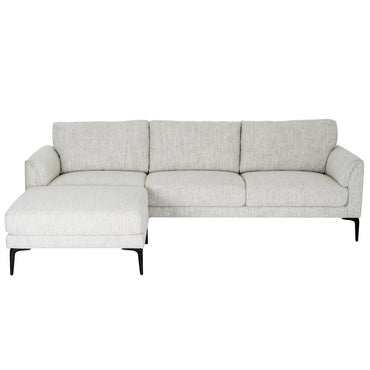Luxury Zephra Three Seater Sofa With Footstool In White Fabric