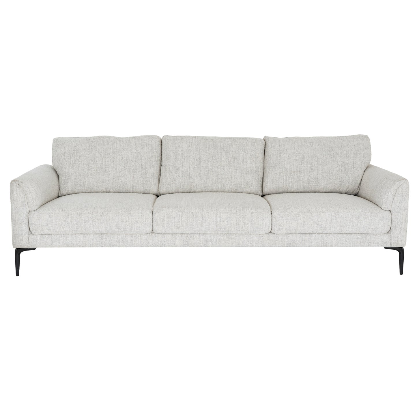 Luxury Zephra Three Seater Sofa With Footstool In White Fabric